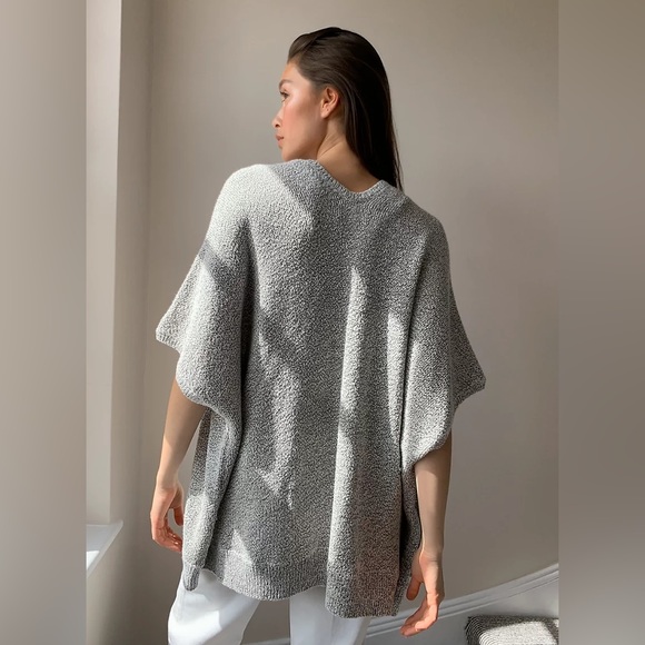 Aritzia Community Grey Marled Sweater Cardigan Cape - Picture 7 of 10